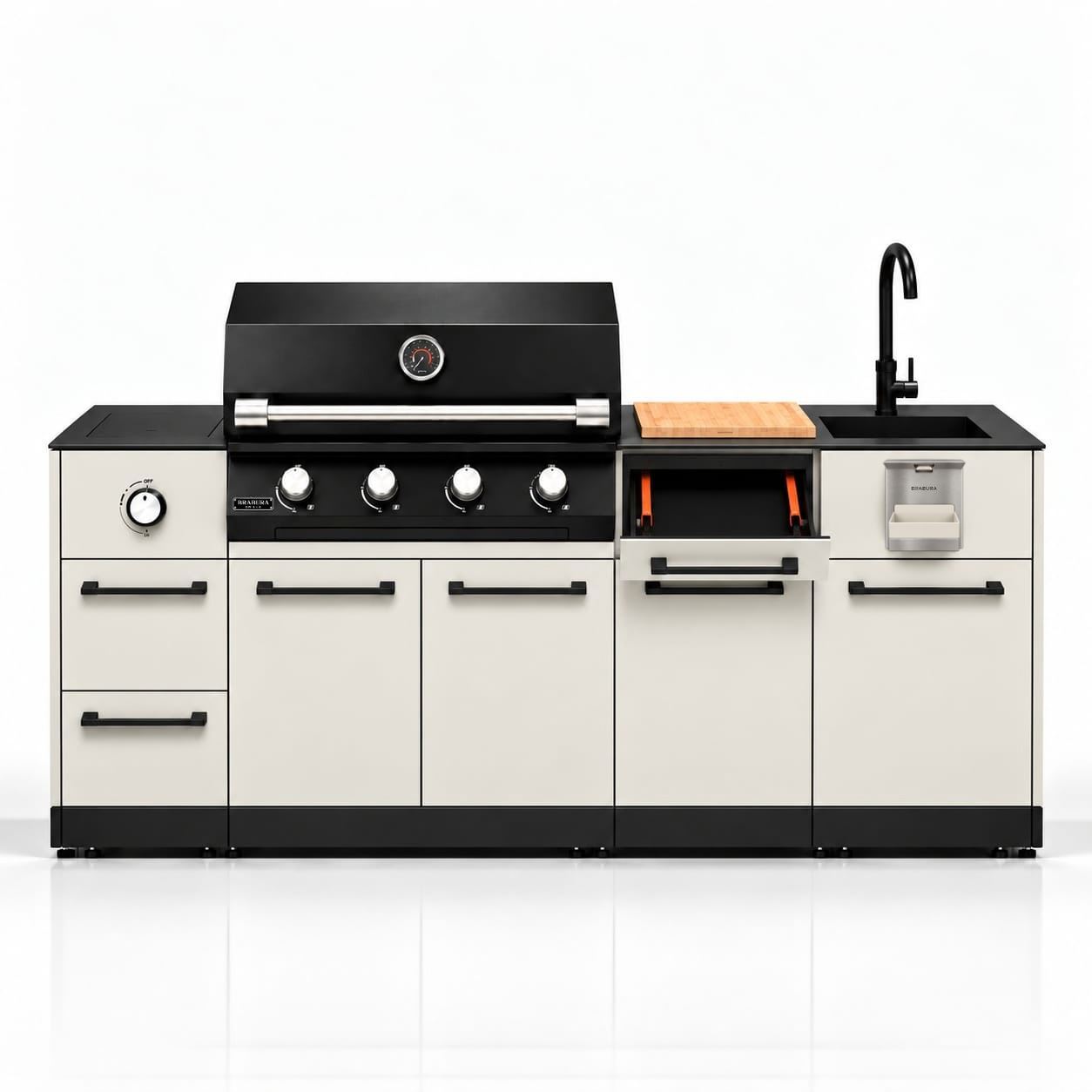 מטבח חוץ נייד 2.15 מטר עם גריל – BRABURA COMPACT 400 KORAL